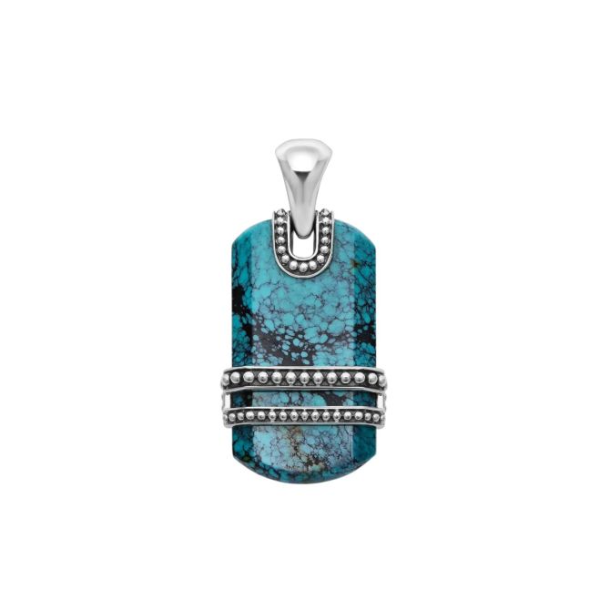 Lagos Anthem Tag Amulet, Black Turquoise