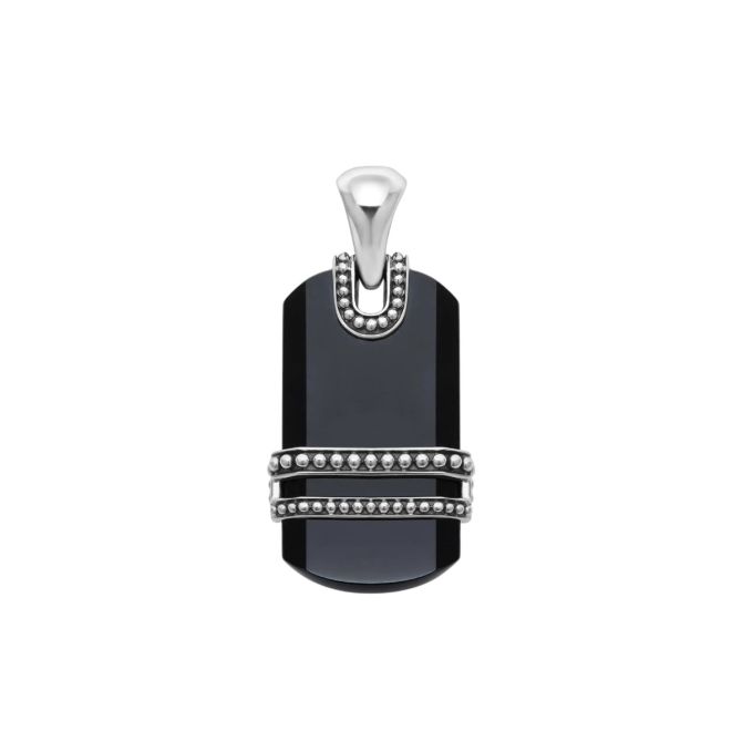 Lagos Anthem Tag Amulet, Black Agate