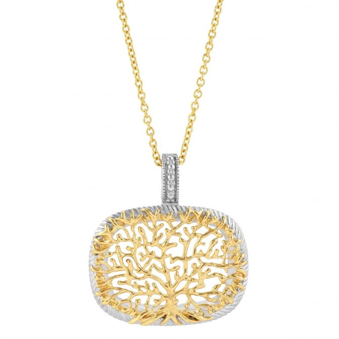 Michael Aram Armenian Tree of Life Pendant in Yellow Gold & Sterling Silver, 18"