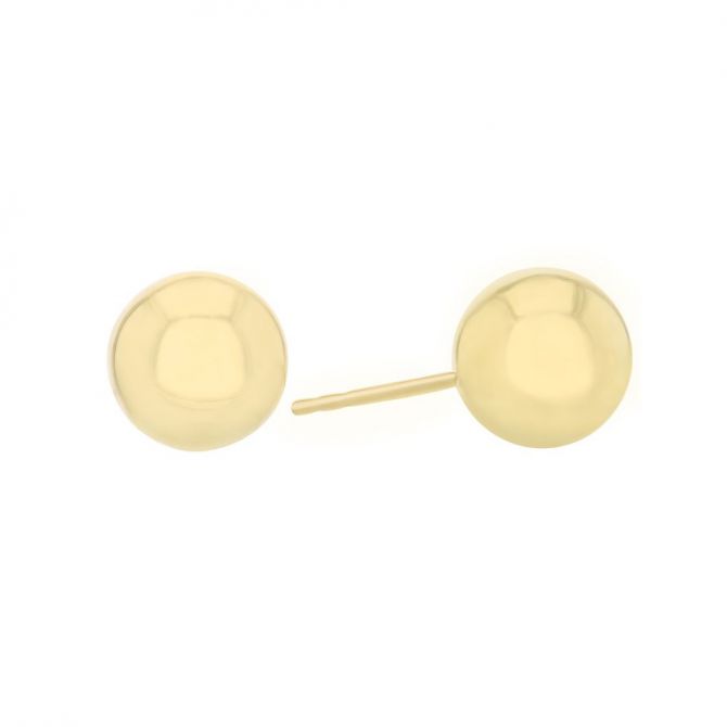 Yellow Gold Ball Stud Earrings