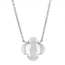 Image for Sterling Silver Four Petal Flower Pendant, 18"