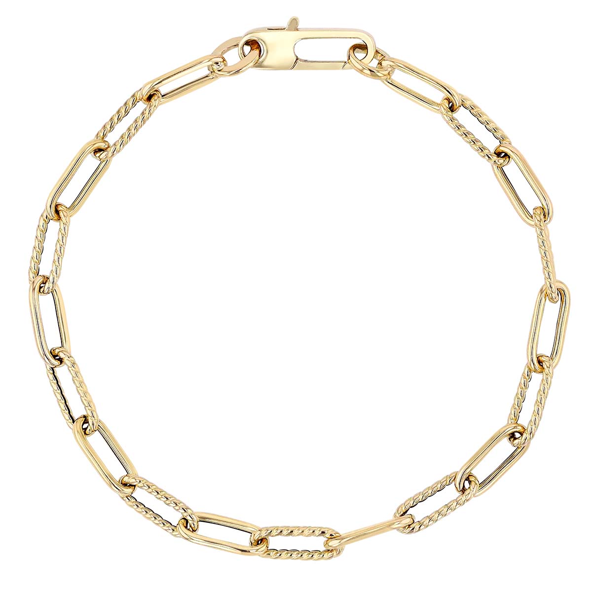 Roberto Coin Yellow Gold Fine Paperclip Polished & Fluted Link Chain ...