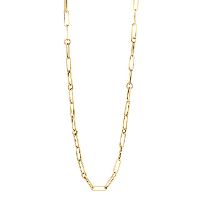 Roberto Coin Yellow Gold Paperclip Link Chain Necklace, 17"