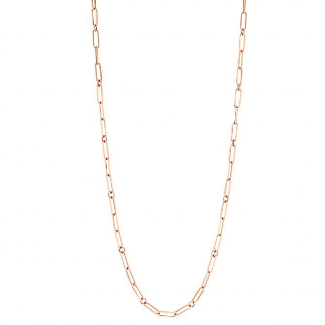 Roberto Coin Rose Gold Paperclip Link Chain Necklace, 34"