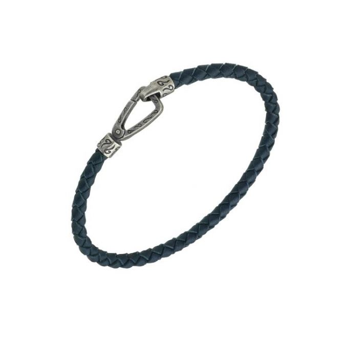 Marco Dal Maso LASH Single Leather Cord Bracelet, Blue