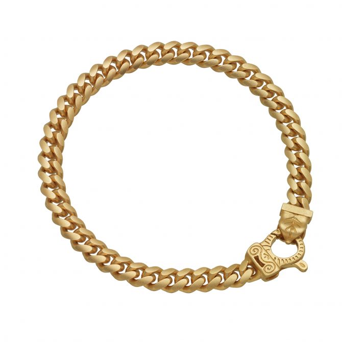 Marco Dal Maso Flaming Tongue Cuban Link Bracelet, Yellow Gold Vermeil