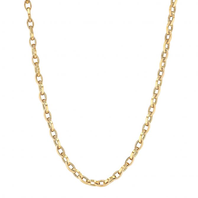 Roberto Coin Yellow Gold Almond Link Chain Necklace, 17"