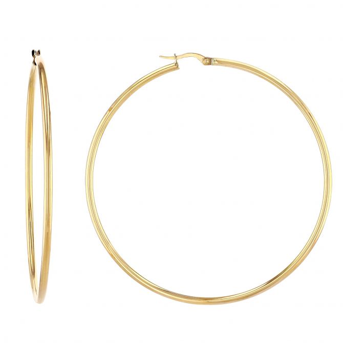 Linjer Gold Hoop Earrings 30mm - Rebecca