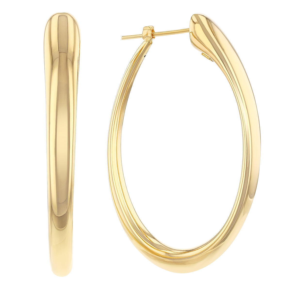 Roberto Coin Oro Classic Yellow Gold Contoured Hoop Earrings ...