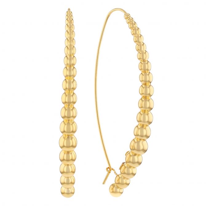 Roberto Coin Yellow Gold Graduated Bead Threader Earrings