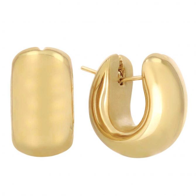 Roberto Coin Perfect Hoops Yellow Gold Huggie Hoop Earrings