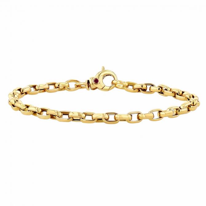 Roberto Coin Yellow Gold Fine Gauge Square Link Bracelet, 7"