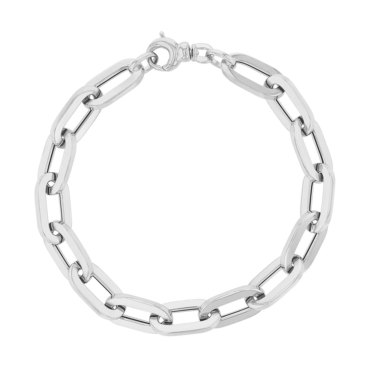Roberto Coin Oro Classic White Gold Paperclip Link Chain Bracelet, 8 ...