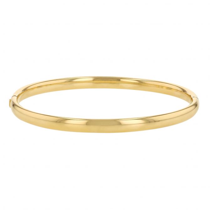 Yellow Gold Rounded Bangle Bracelet