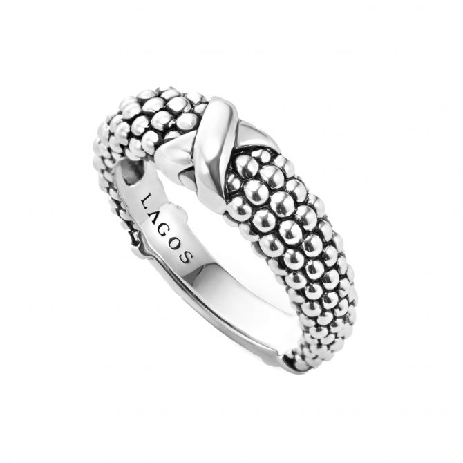 LAGOS Signature Caviar Beaded X Ring