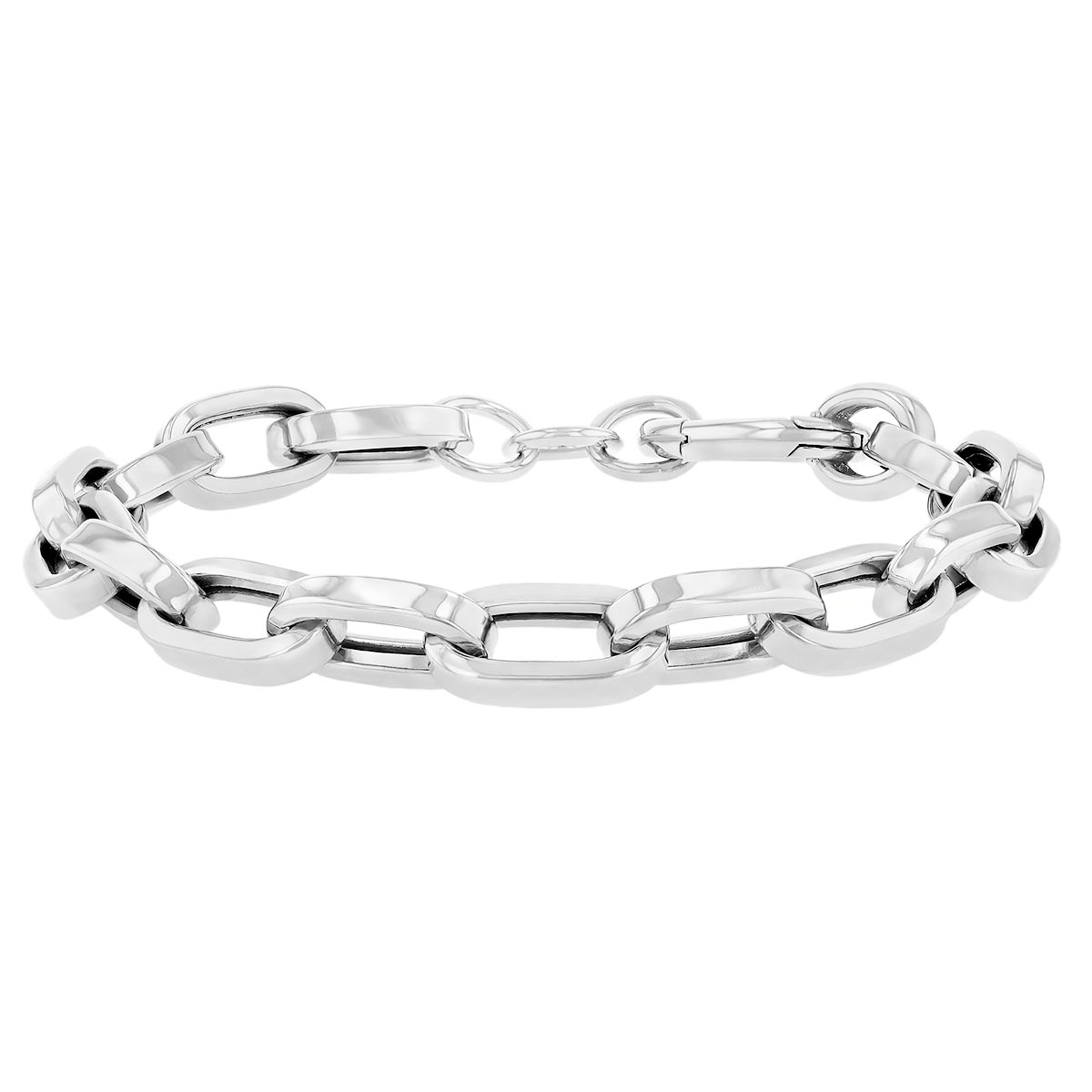 Sterling Silver Large Paperclip Link Chain Bracelet, 7.5