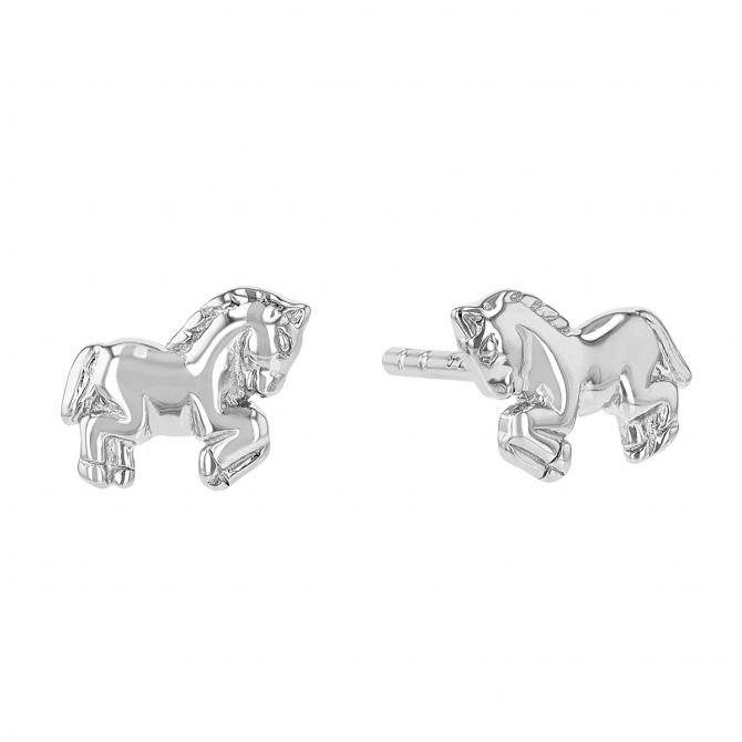 Sterling Silver Unicorn Stud Earrings