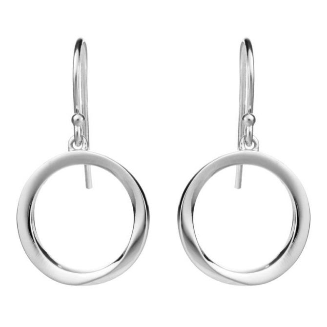 Sterling Silver Open Circle Dangle Earrings