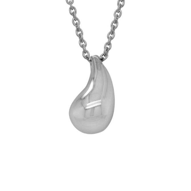 Sterling Silver Teardrop Shaped Pendant, 18"