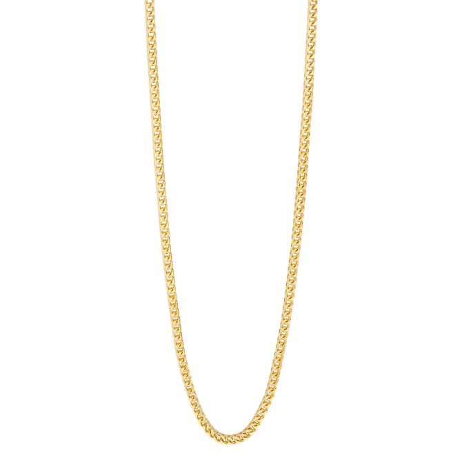 Yellow Gold Men's Round Franco Chain, 2.5 mm, 24"