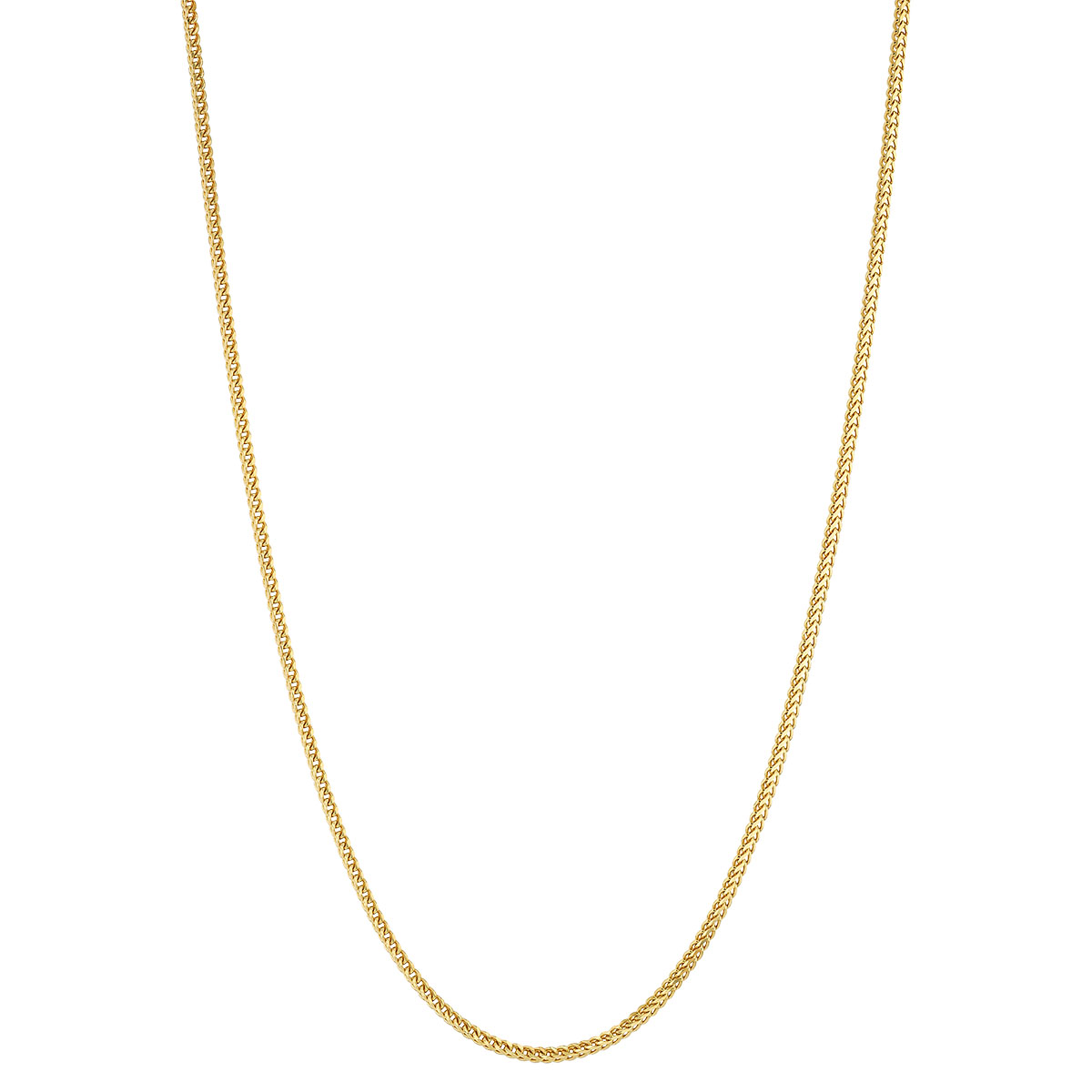 Yellow Gold 2 mm Square Wheat Chain, 20