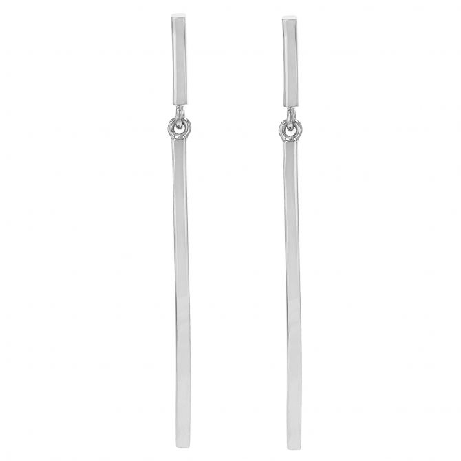 Silver bar deals dangle earrings