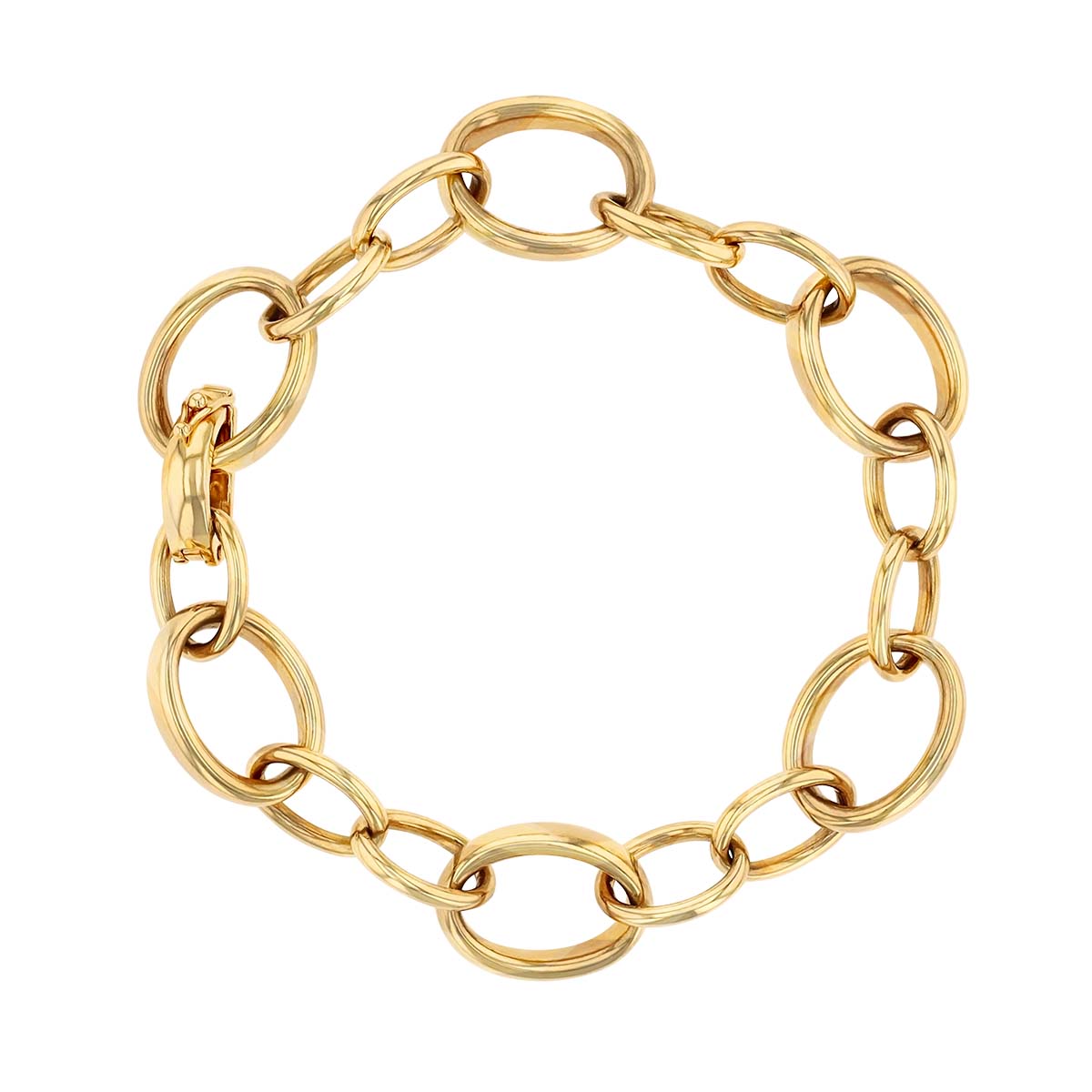 Yellow Gold Alternating Large Oval Link Chain Bracelet | Borsheims