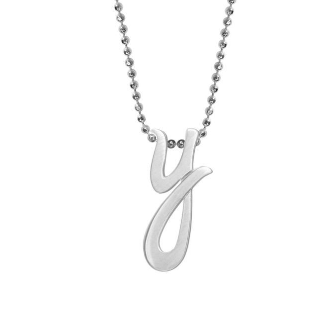 Alex Woo Little Autograph Sterling Silver Y Initial Charm Necklace, 16"