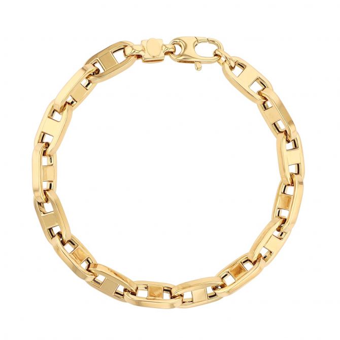 Roberto Coin Yellow Gold Large Link Chain Bracelet, 7"