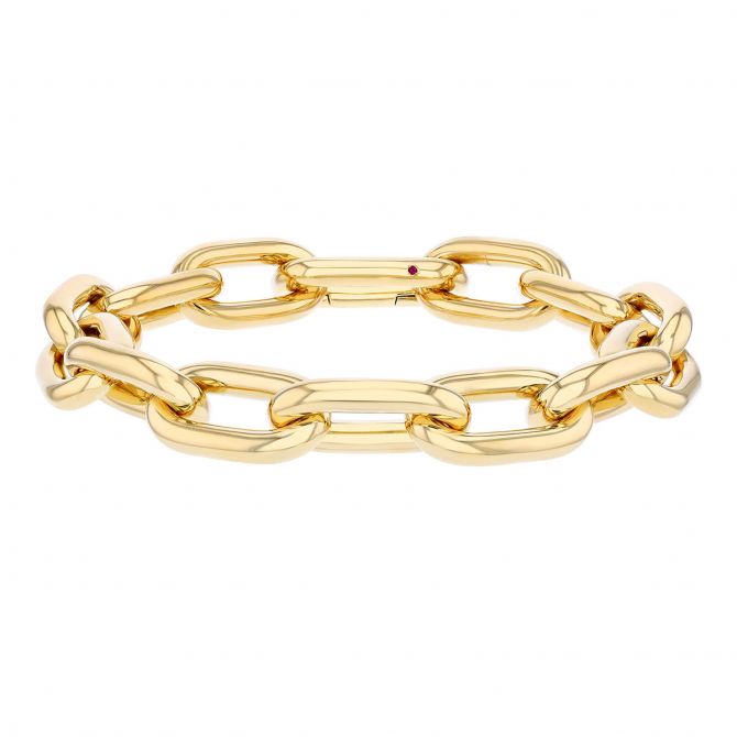 Roberto Coin Yellow Gold Chunky Paperclip Bracelet, 8"