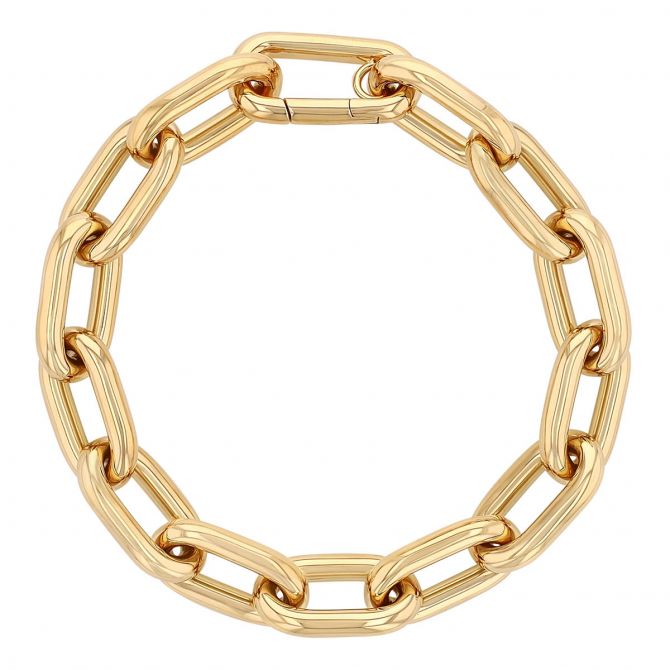 Roberto Coin Yellow Gold Large Paperclip Chain Bracelet