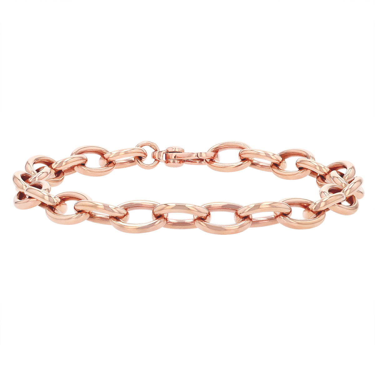 Roberto Coin Rose Gold Oval Link Chain Bracelet | 7772085AXLB0 | Borsheims