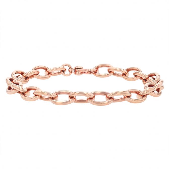 Roberto Coin Rose Gold Oval Link Chain Bracelet