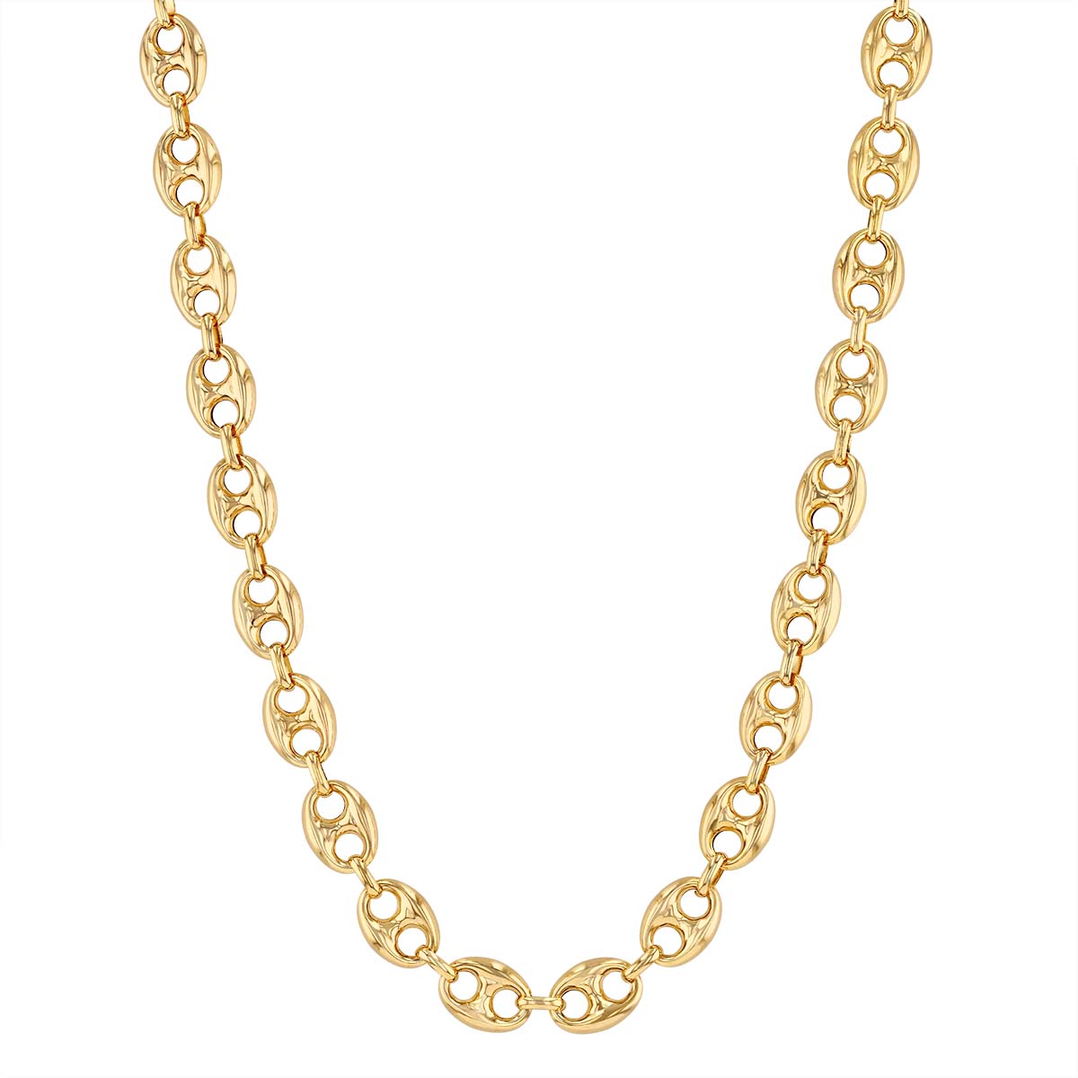 Yellow Gold Puff Mariner Link Chain, 18