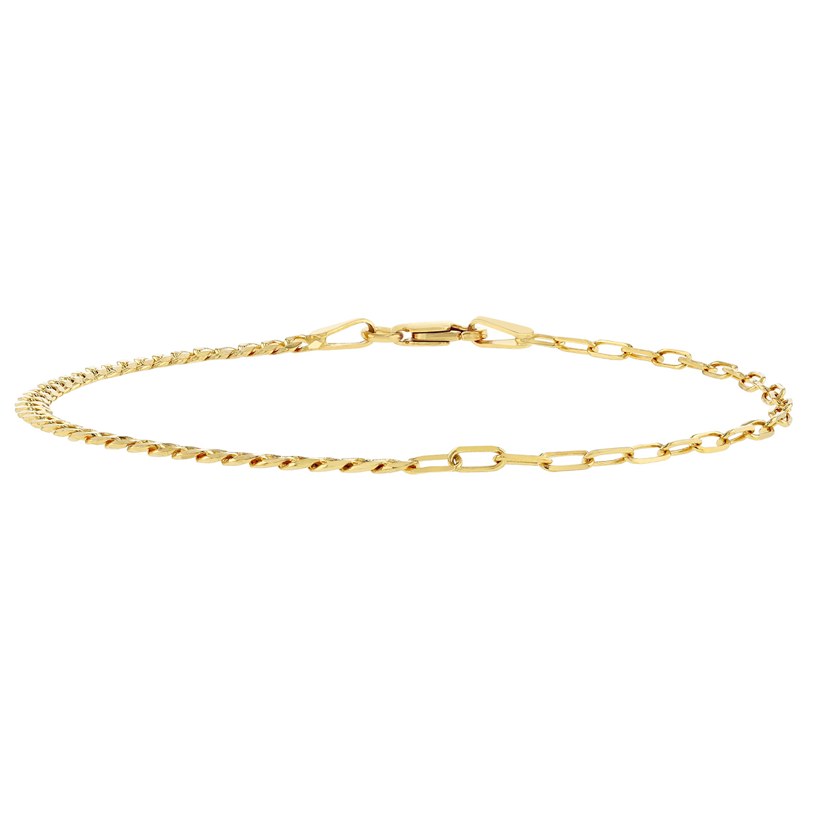 Yellow Gold Paperclip & Curb Link Chain Bracelet | Borsheims