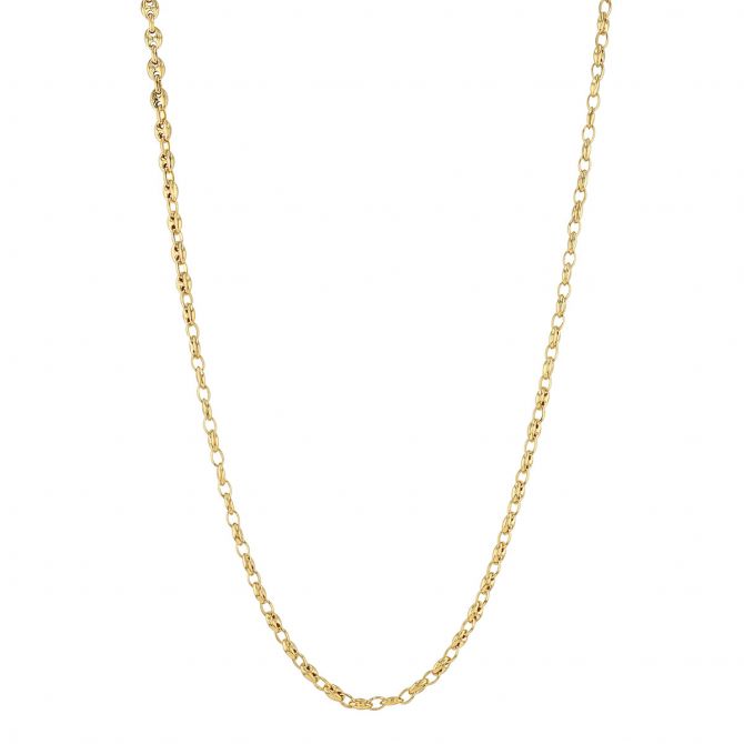 Yellow Gold 3.45 mm Puff Mariner Link Chain, 20"