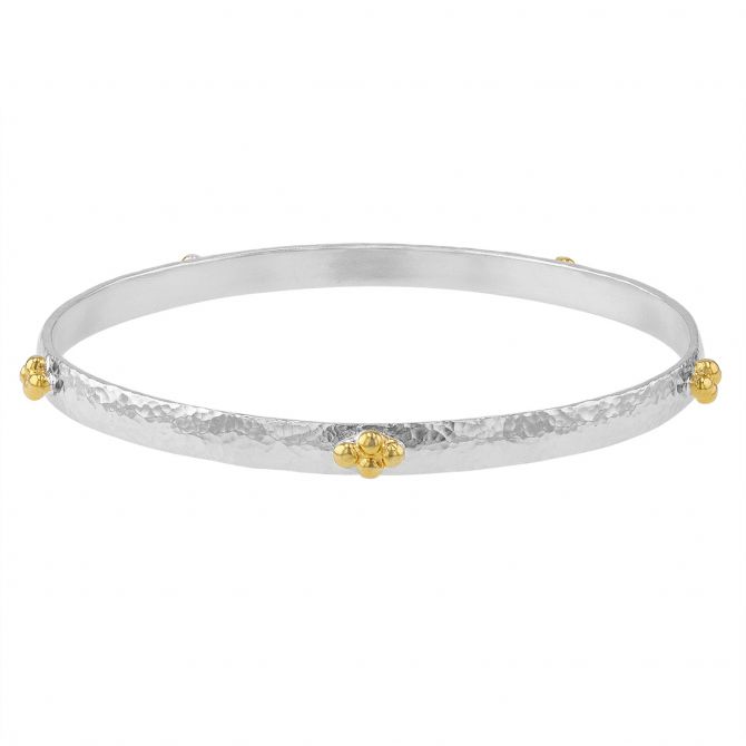 Gurhan Amulet Sterling Silver Bangle Bracelet with 24K Gold Vermeil Accents