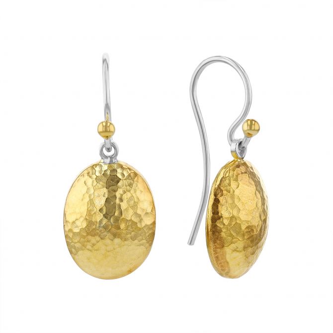 Gurhan Yellow Tone & Sterling Silver Oval Drop Earrings