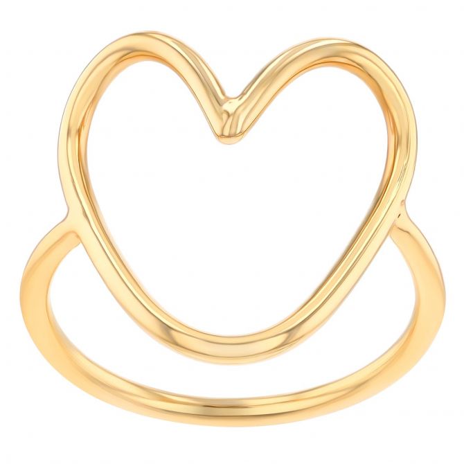 Zoe Chicco Yellow Gold Large Open Heart Ring