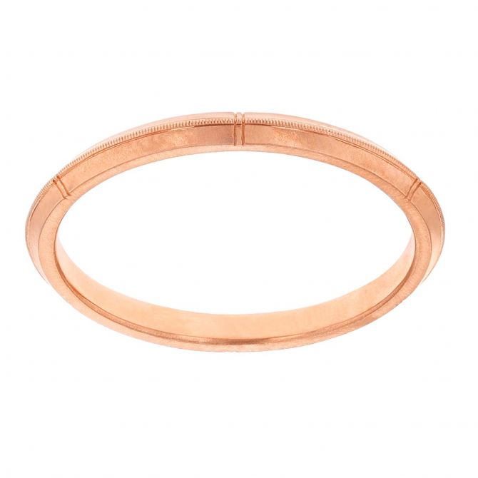 Erika Winters Rose Brushed Milgrain Ring in Rose Gold