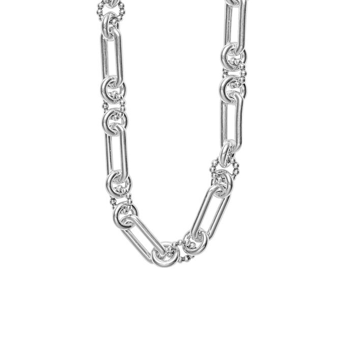 LAGOS Signature Caviar Silver Link Necklace, 18"