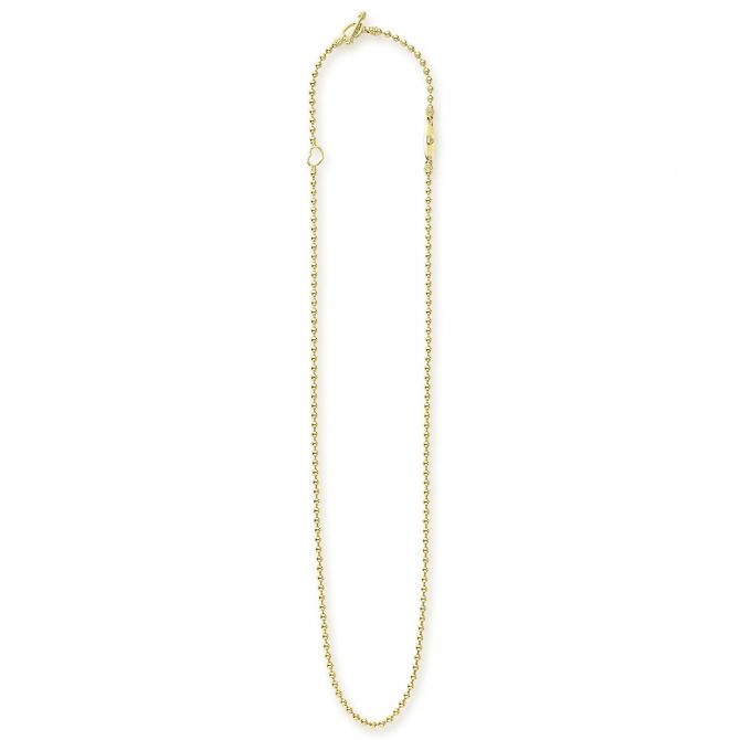 Lot - An Italian 18k yellow gold bead necklace