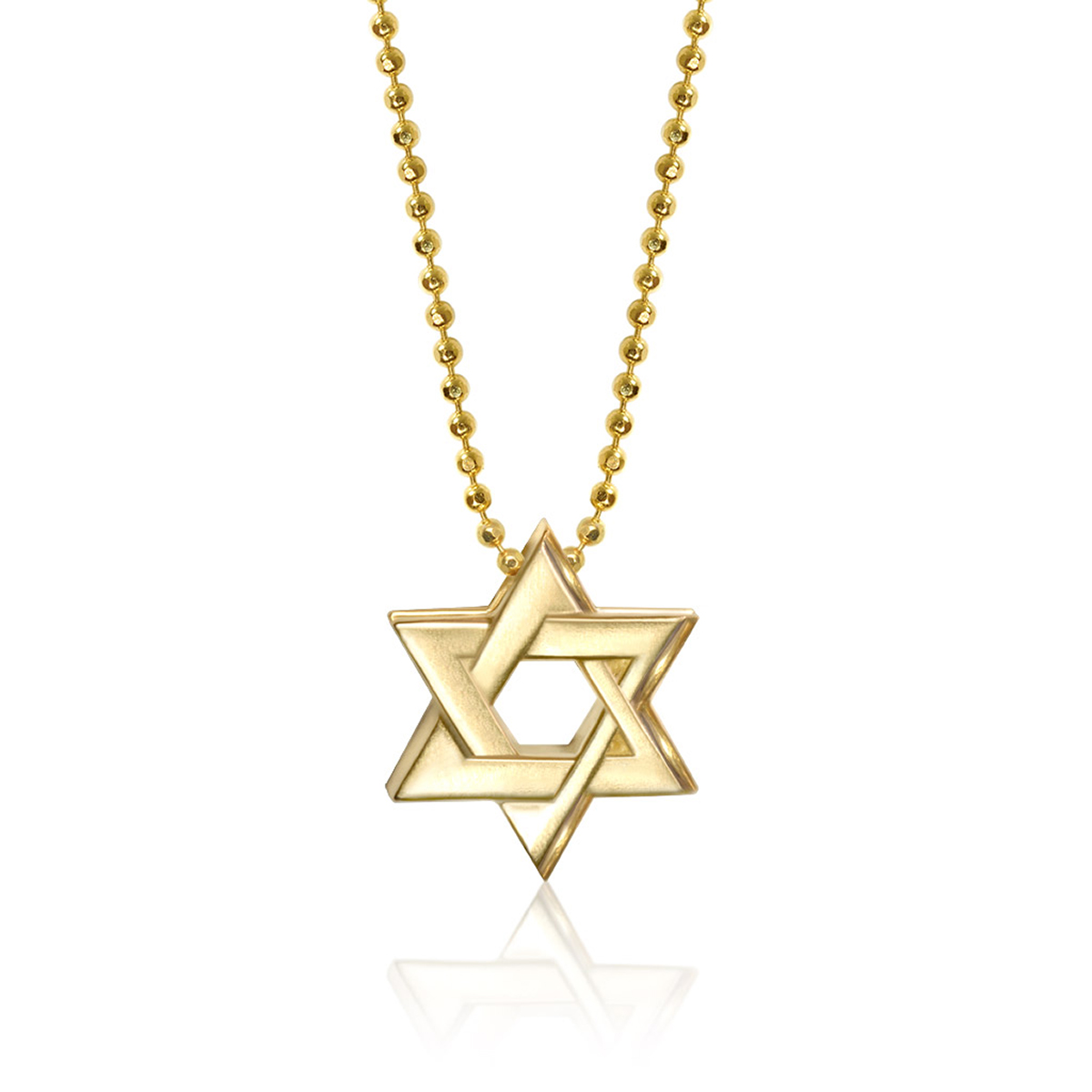 Alex Woo Little Faith Star of David Charm Pendant in Yellow Gold, 16 ...