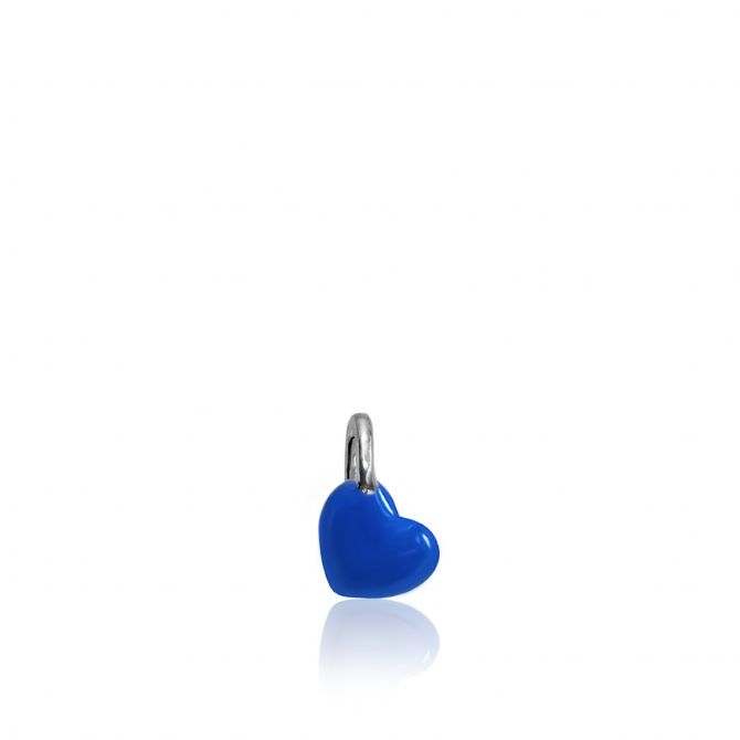 Alex Woo Mini Additions Heart Charm in Blue Enamel & Sterling Silver