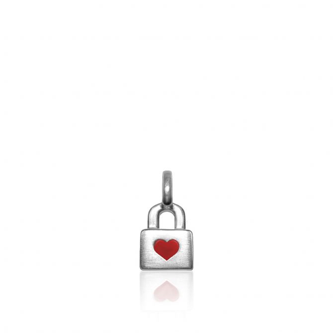 Alex Woo Mini Additions Heart Charm in Red Enamel & Sterling Silver