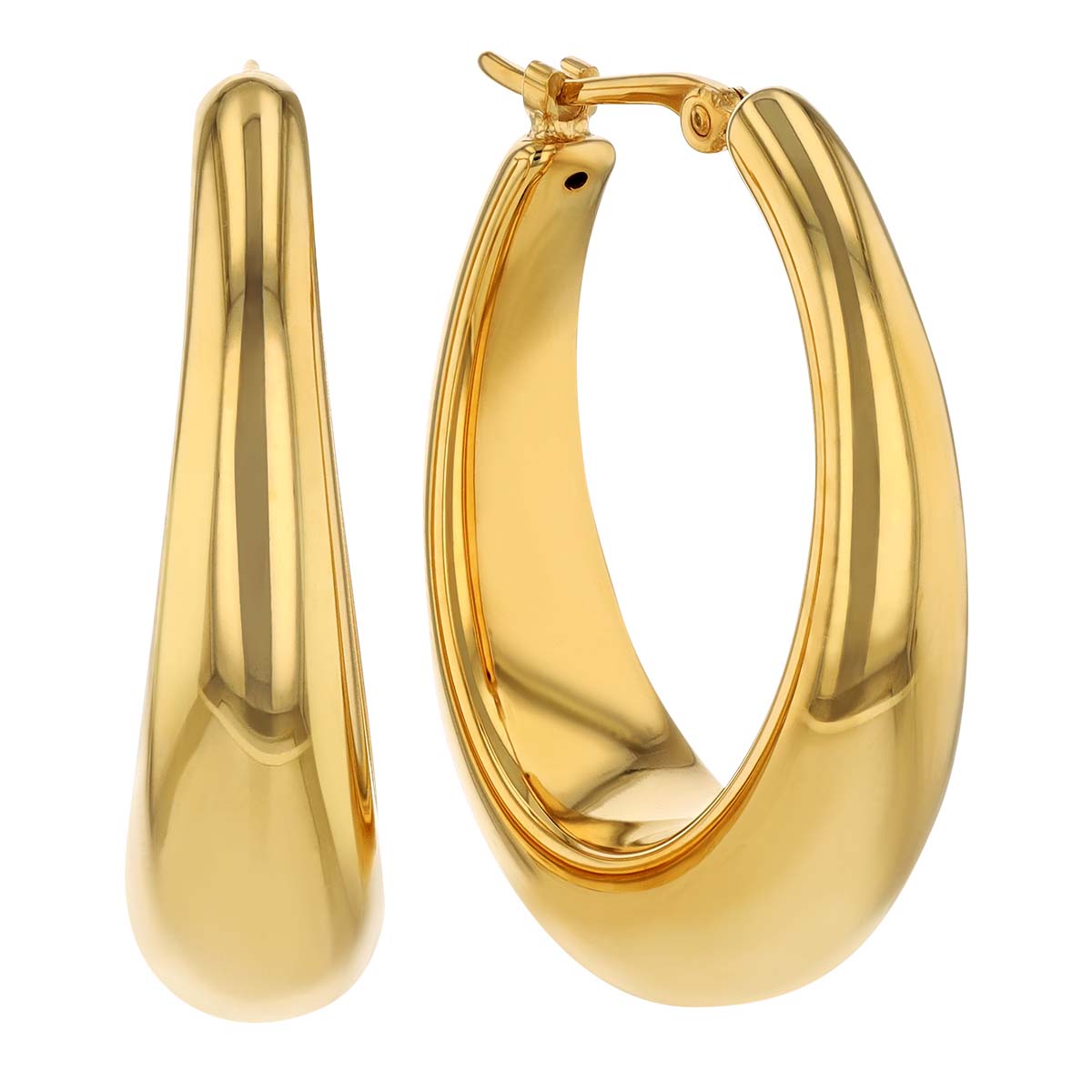 Yellow Gold Tapered Oval Hoop Earrings Borsheims