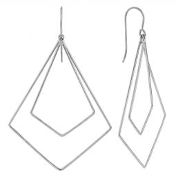 Image for Sterling Silver Double Kite Shaped Dangle Earrings