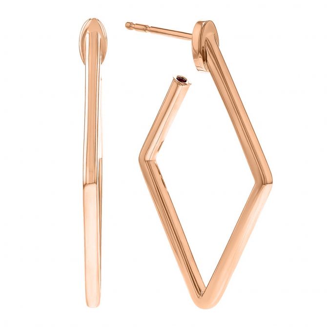 Roberto Coin Rose Gold Square Hoop Earrings