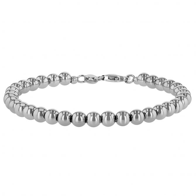 Sterling Silver Bead Bracelet, 7.5"