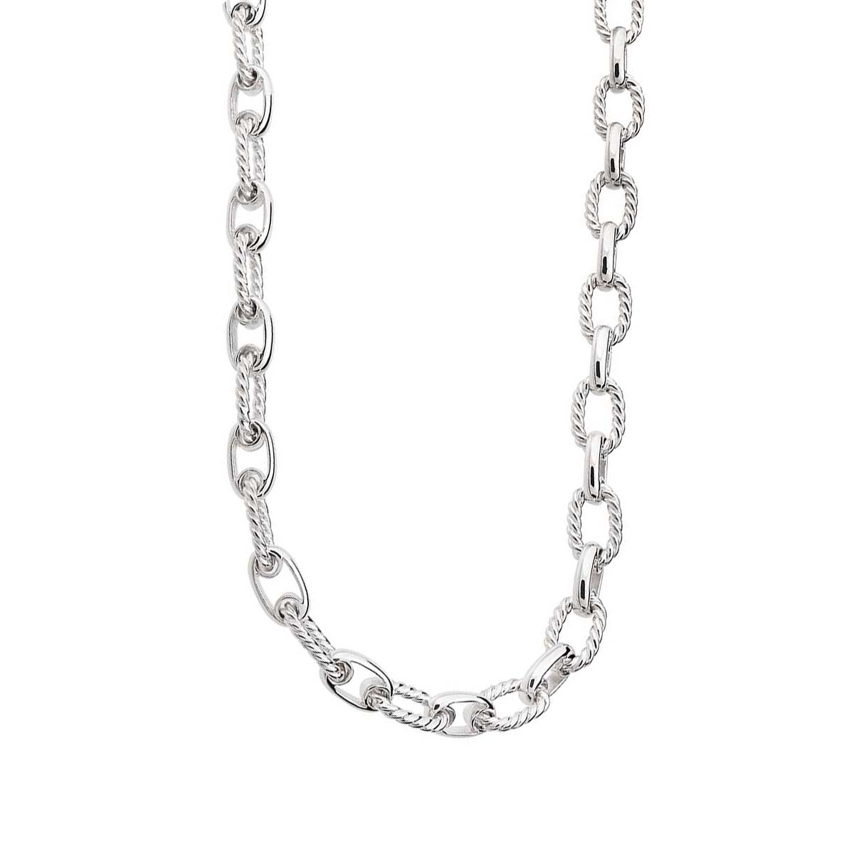 NNG110 HAND WOVEN STERLING SILVER CHAIN FRINGE LONG BIB — SIMON